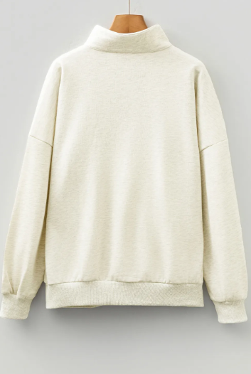 Sequin Candy Canes Contrast Collar Patchwork Loose Sweatshirt-Sweatshirt-Krush Kandy, Women's Online Fashion Boutique Located in Phoenix, Arizona (Scottsdale Area)