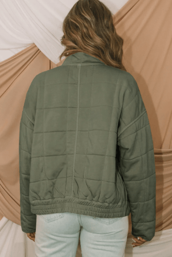 Zip-Up Pocket Quilted Jacket-Jacket-Krush Kandy, Women's Online Fashion Boutique Located in Phoenix, Arizona (Scottsdale Area)