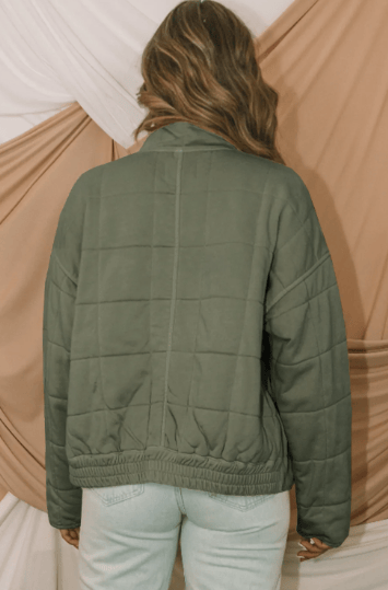 Zip-Up Pocket Quilted Jacket-Jacket-Krush Kandy, Women's Online Fashion Boutique Located in Phoenix, Arizona (Scottsdale Area)