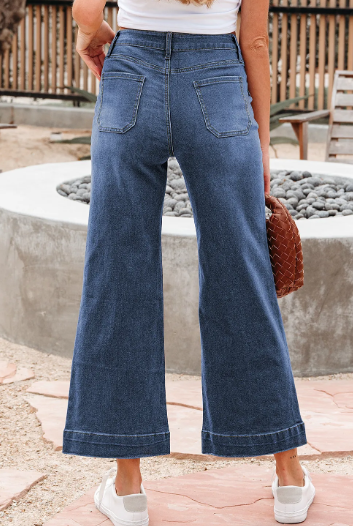 Cropped High Rise Wide Leg Jeans-Jeans-Krush Kandy, Women's Online Fashion Boutique Located in Phoenix, Arizona (Scottsdale Area)