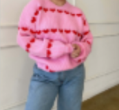 Red Heart Valentine Long Sleeve Knit Sweate r-Sweater-Krush Kandy, Women's Online Fashion Boutique Located in Phoenix, Arizona (Scottsdale Area)