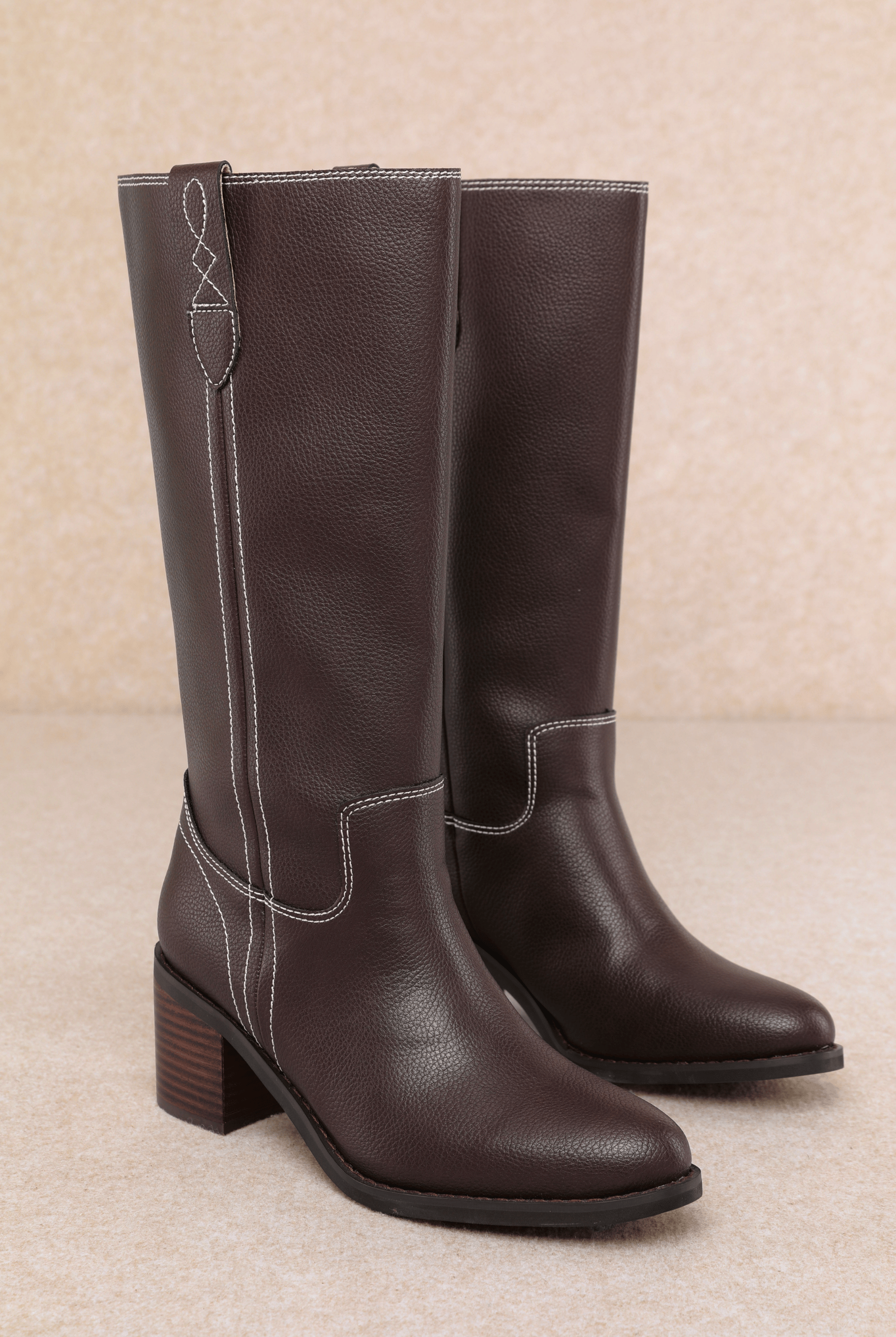 Zoe - Mid-calf Western Riding Boot-Sandals-Krush Kandy, Women's Online Fashion Boutique Located in Phoenix, Arizona (Scottsdale Area)