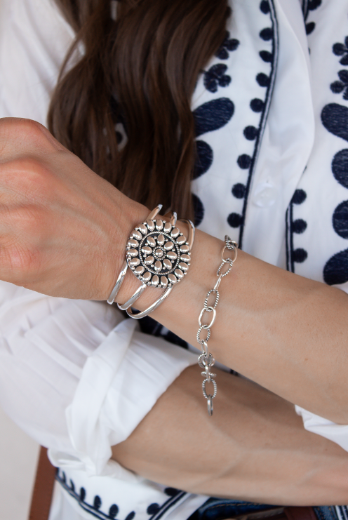 Sterling Concho Cuff | By KKB-Cuffs-Krush Kandy, Women's Online Fashion Boutique Located in Phoenix, Arizona (Scottsdale Area)