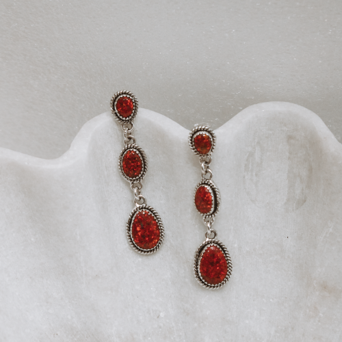 Classic Three Stone Twisted Rope Earrings-Drop Earrings-Krush Kandy, Women's Online Fashion Boutique Located in Phoenix, Arizona (Scottsdale Area)