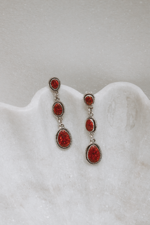 Classic Three Stone Twisted Rope Earrings-Drop Earrings-Krush Kandy, Women's Online Fashion Boutique Located in Phoenix, Arizona (Scottsdale Area)