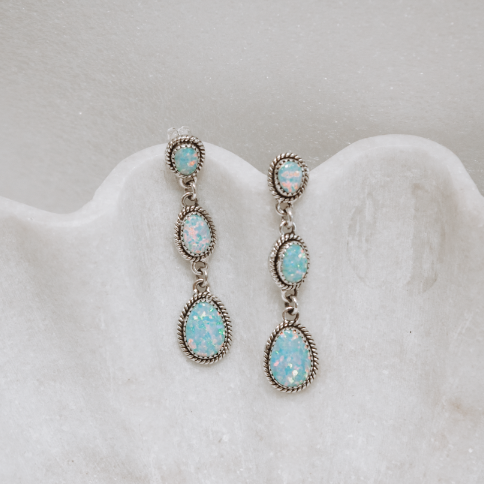 Classic Three Stone Twisted Rope Earrings-Drop Earrings-Krush Kandy, Women's Online Fashion Boutique Located in Phoenix, Arizona (Scottsdale Area)