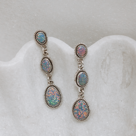 Classic Three Stone Twisted Rope Earrings-Drop Earrings-Krush Kandy, Women's Online Fashion Boutique Located in Phoenix, Arizona (Scottsdale Area)