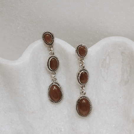 Classic Three Stone Twisted Rope Earrings-Drop Earrings-Krush Kandy, Women's Online Fashion Boutique Located in Phoenix, Arizona (Scottsdale Area)