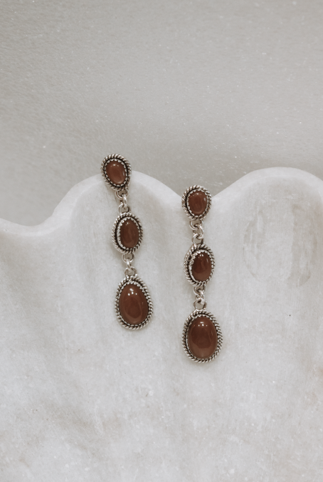 Classic Three Stone Twisted Rope Earrings-Drop Earrings-Krush Kandy, Women's Online Fashion Boutique Located in Phoenix, Arizona (Scottsdale Area)