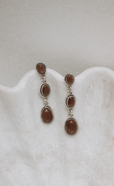 Classic Three Stone Twisted Rope Earrings-Drop Earrings-Krush Kandy, Women's Online Fashion Boutique Located in Phoenix, Arizona (Scottsdale Area)