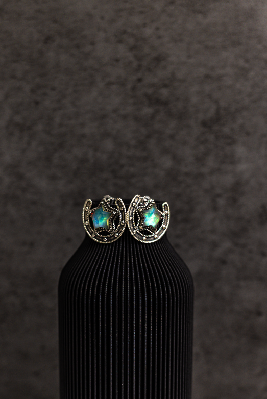 Starry Horseshoe Stone Earrings-Stud Earrings-Krush Kandy, Women's Online Fashion Boutique Located in Phoenix, Arizona (Scottsdale Area)