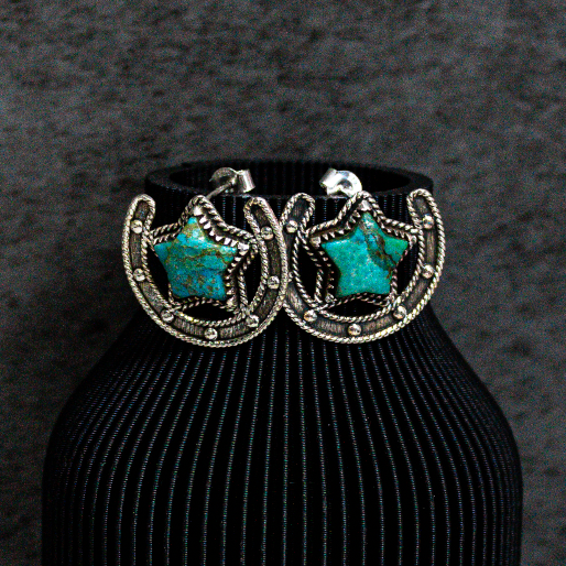 Starry Horseshoe Stone Earrings-Stud Earrings-Krush Kandy, Women's Online Fashion Boutique Located in Phoenix, Arizona (Scottsdale Area)