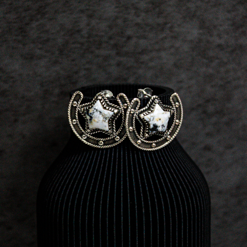 Starry Horseshoe Stone Earrings-Stud Earrings-Krush Kandy, Women's Online Fashion Boutique Located in Phoenix, Arizona (Scottsdale Area)