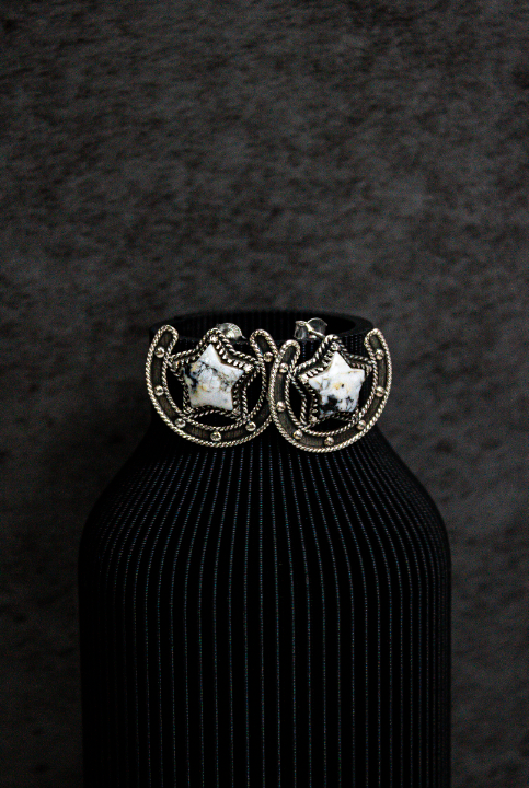 Starry Horseshoe Stone Earrings-Stud Earrings-Krush Kandy, Women's Online Fashion Boutique Located in Phoenix, Arizona (Scottsdale Area)