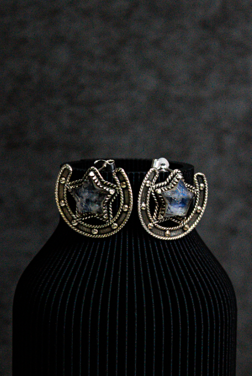 Starry Horseshoe Stone Earrings-Stud Earrings-Krush Kandy, Women's Online Fashion Boutique Located in Phoenix, Arizona (Scottsdale Area)