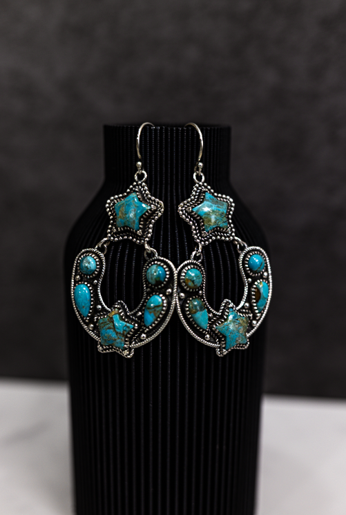 Starry Night Horseshoe Stone Earrings-Stud Earrings-Krush Kandy, Women's Online Fashion Boutique Located in Phoenix, Arizona (Scottsdale Area)