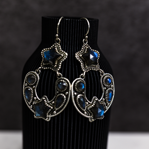 Starry Night Horseshoe Stone Earrings-Stud Earrings-Krush Kandy, Women's Online Fashion Boutique Located in Phoenix, Arizona (Scottsdale Area)
