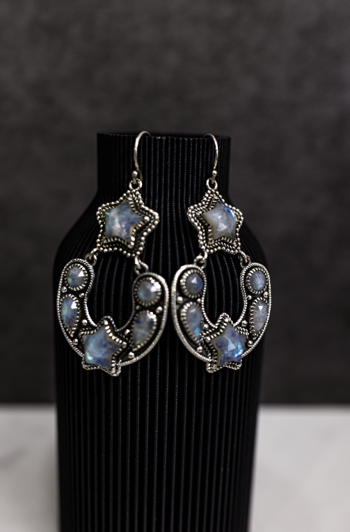 Starry Night Horseshoe Stone Earrings-Stud Earrings-Krush Kandy, Women's Online Fashion Boutique Located in Phoenix, Arizona (Scottsdale Area)