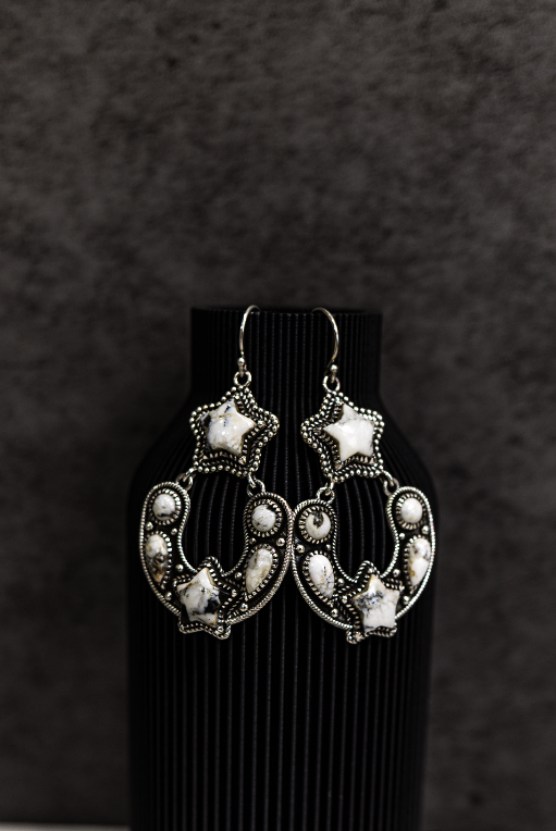 Starry Night Horseshoe Stone Earrings-Stud Earrings-Krush Kandy, Women's Online Fashion Boutique Located in Phoenix, Arizona (Scottsdale Area)