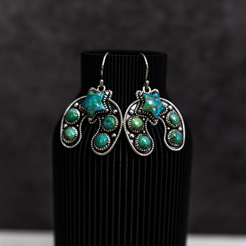 New In Town Horseshoe Stone Earrings-Drop Earrings-Krush Kandy, Women's Online Fashion Boutique Located in Phoenix, Arizona (Scottsdale Area)