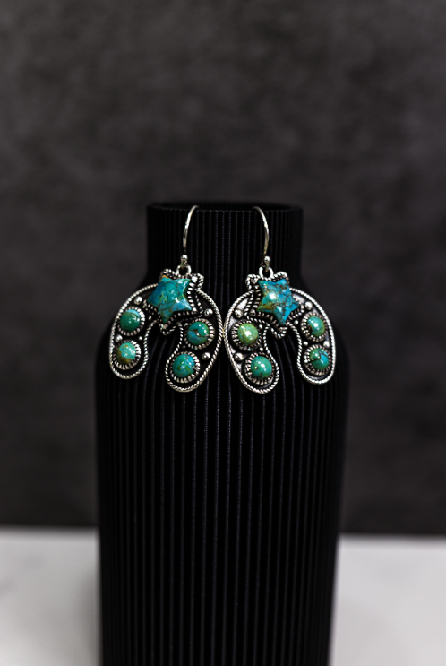 New In Town Horseshoe Stone Earrings-Drop Earrings-Krush Kandy, Women's Online Fashion Boutique Located in Phoenix, Arizona (Scottsdale Area)