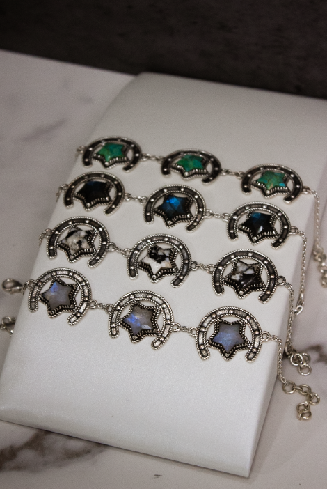 Triple Threat Horseshoe Bracelet-Chain Bracelets-Krush Kandy, Women's Online Fashion Boutique Located in Phoenix, Arizona (Scottsdale Area)