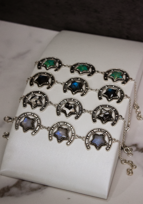 Triple Threat Horseshoe Bracelet-Chain Bracelets-Krush Kandy, Women's Online Fashion Boutique Located in Phoenix, Arizona (Scottsdale Area)