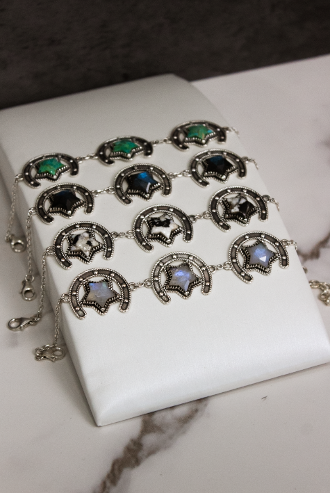 Triple Threat Horseshoe Bracelet-Chain Bracelets-Krush Kandy, Women's Online Fashion Boutique Located in Phoenix, Arizona (Scottsdale Area)