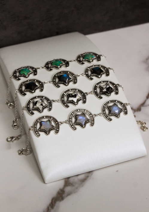 Triple Threat Horseshoe Bracelet-Chain Bracelets-Krush Kandy, Women's Online Fashion Boutique Located in Phoenix, Arizona (Scottsdale Area)