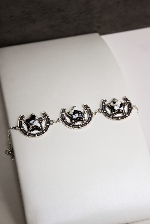 Triple Threat Horseshoe Bracelet-Chain Bracelets-Krush Kandy, Women's Online Fashion Boutique Located in Phoenix, Arizona (Scottsdale Area)
