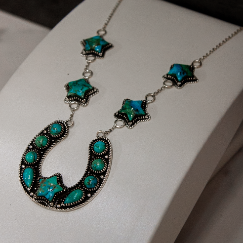 In The Night Horseshoe Stone Necklace-Chain Necklaces-Krush Kandy, Women's Online Fashion Boutique Located in Phoenix, Arizona (Scottsdale Area)