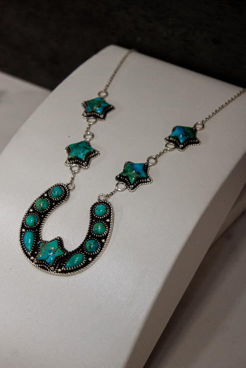 In The Night Horseshoe Stone Necklace-Chain Necklaces-Krush Kandy, Women's Online Fashion Boutique Located in Phoenix, Arizona (Scottsdale Area)