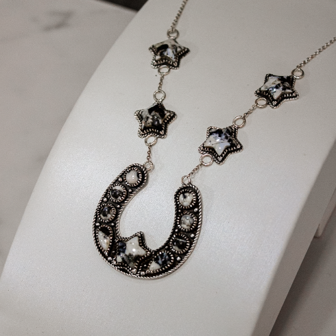 In The Night Horseshoe Stone Necklace-Chain Necklaces-Krush Kandy, Women's Online Fashion Boutique Located in Phoenix, Arizona (Scottsdale Area)