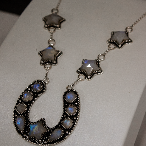 In The Night Horseshoe Stone Necklace-Chain Necklaces-Krush Kandy, Women's Online Fashion Boutique Located in Phoenix, Arizona (Scottsdale Area)