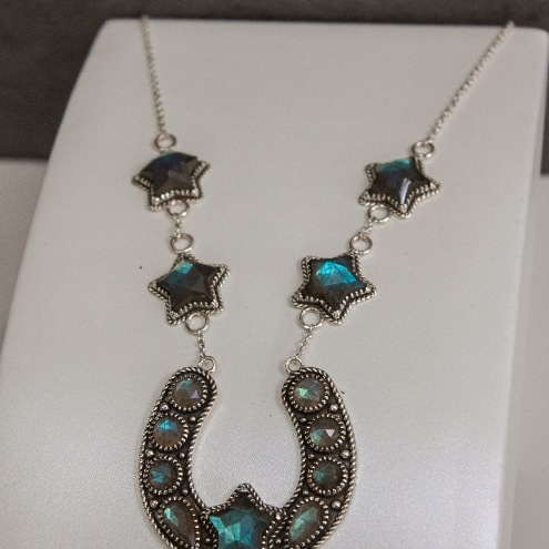 In The Night Horseshoe Stone Necklace-Chain Necklaces-Krush Kandy, Women's Online Fashion Boutique Located in Phoenix, Arizona (Scottsdale Area)