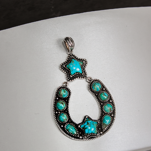 Starry Night Horseshoe Stone Pendant-Pendant Necklaces-Krush Kandy, Women's Online Fashion Boutique Located in Phoenix, Arizona (Scottsdale Area)