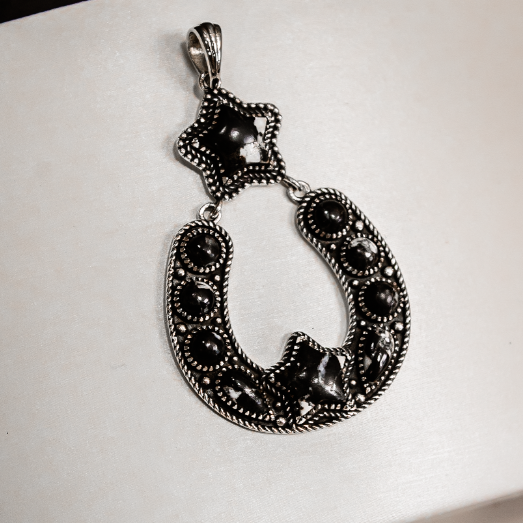 Starry Night Horseshoe Stone Pendant-Pendant Necklaces-Krush Kandy, Women's Online Fashion Boutique Located in Phoenix, Arizona (Scottsdale Area)