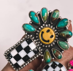 Put a Smile On Cluster Sterling Silver Stone Rings MADE TO ORDER-Bar Necklaces-Krush Kandy, Women's Online Fashion Boutique Located in Phoenix, Arizona (Scottsdale Area)