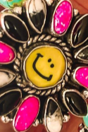 Happy Days Smiley Checkered Stone Rings-Cluster Rings-Krush Kandy, Women's Online Fashion Boutique Located in Phoenix, Arizona (Scottsdale Area)