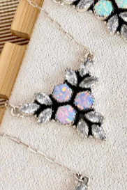 White CZ & Multi Opal Icebreaker Necklaces-Chain Necklaces-Krush Kandy, Women's Online Fashion Boutique Located in Phoenix, Arizona (Scottsdale Area)