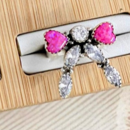 One Of A Kind Opal & White CZ Rings-Rings-Krush Kandy, Women's Online Fashion Boutique Located in Phoenix, Arizona (Scottsdale Area)