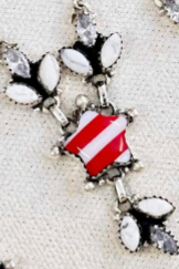 Holiday Howlite Stripe Cluster Necklace-Chain Necklaces-Krush Kandy, Women's Online Fashion Boutique Located in Phoenix, Arizona (Scottsdale Area)