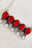 Red Opal & White CZ Necklaces-Chain Necklaces-Krush Kandy, Women's Online Fashion Boutique Located in Phoenix, Arizona (Scottsdale Area)