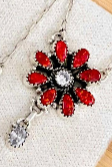 Red Opal & White CZ Necklaces-Chain Necklaces-Krush Kandy, Women's Online Fashion Boutique Located in Phoenix, Arizona (Scottsdale Area)