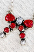Red Opal & White CZ Necklaces-Chain Necklaces-Krush Kandy, Women's Online Fashion Boutique Located in Phoenix, Arizona (Scottsdale Area)