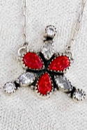 Red Opal & White CZ Necklaces-Chain Necklaces-Krush Kandy, Women's Online Fashion Boutique Located in Phoenix, Arizona (Scottsdale Area)