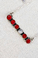 Red Opal & White CZ Necklaces-Chain Necklaces-Krush Kandy, Women's Online Fashion Boutique Located in Phoenix, Arizona (Scottsdale Area)