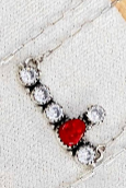 Red Opal & White CZ Necklaces-Chain Necklaces-Krush Kandy, Women's Online Fashion Boutique Located in Phoenix, Arizona (Scottsdale Area)