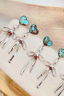 Multi Stone Bow Earrings-Stud Earrings-Krush Kandy, Women's Online Fashion Boutique Located in Phoenix, Arizona (Scottsdale Area)