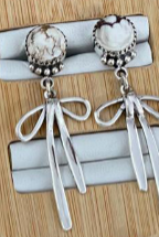 Multi Stone Bow Earrings-Stud Earrings-Krush Kandy, Women's Online Fashion Boutique Located in Phoenix, Arizona (Scottsdale Area)